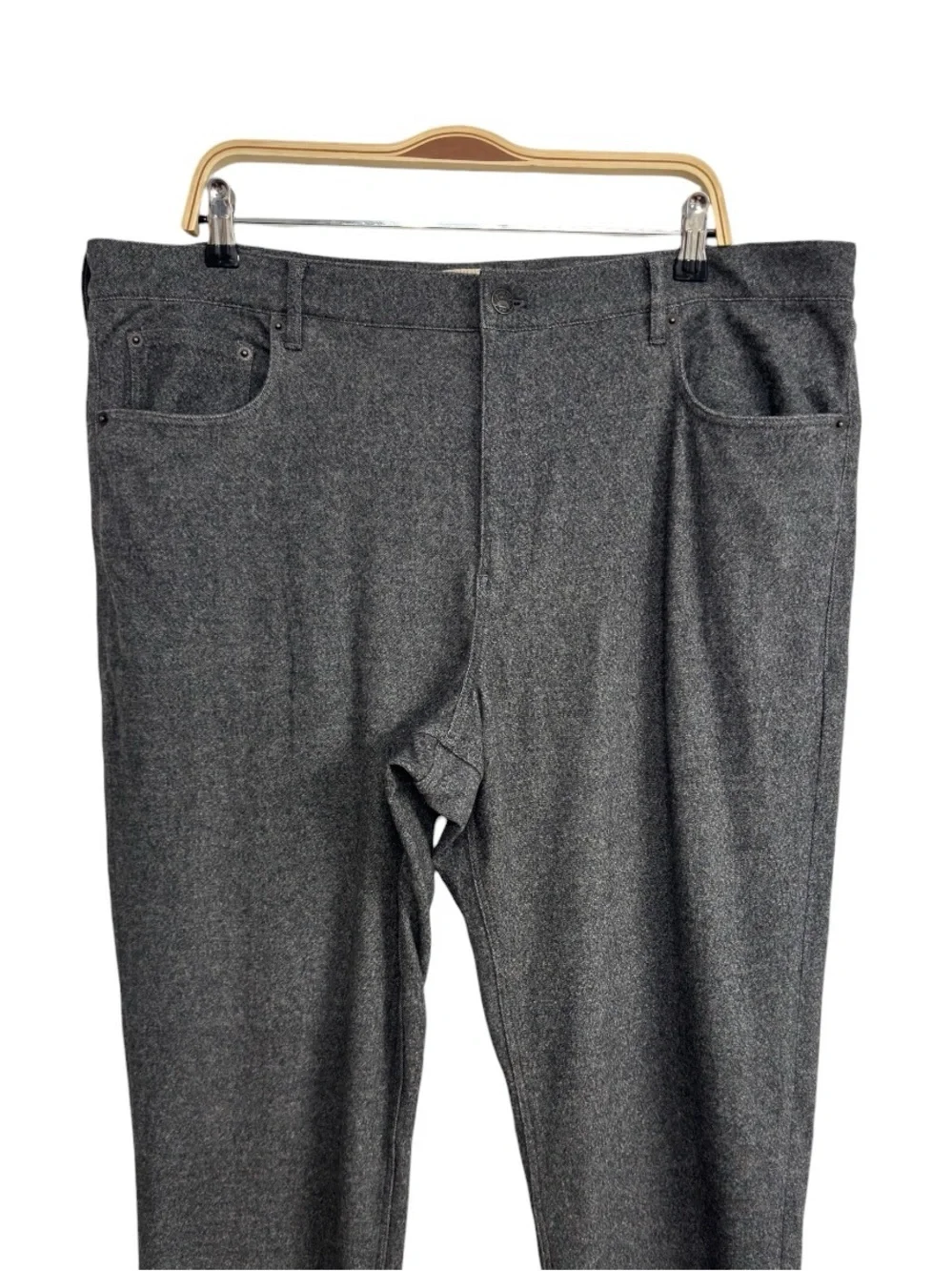 Faherty Cotton Wool Blend Pants Size 40 Gray Five Pocket Casual Stretch Fit